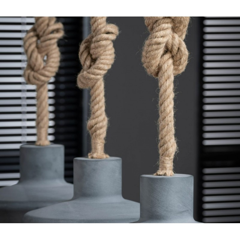 ZI Hanging lamp 3xØ28 concrete look adjustable rope